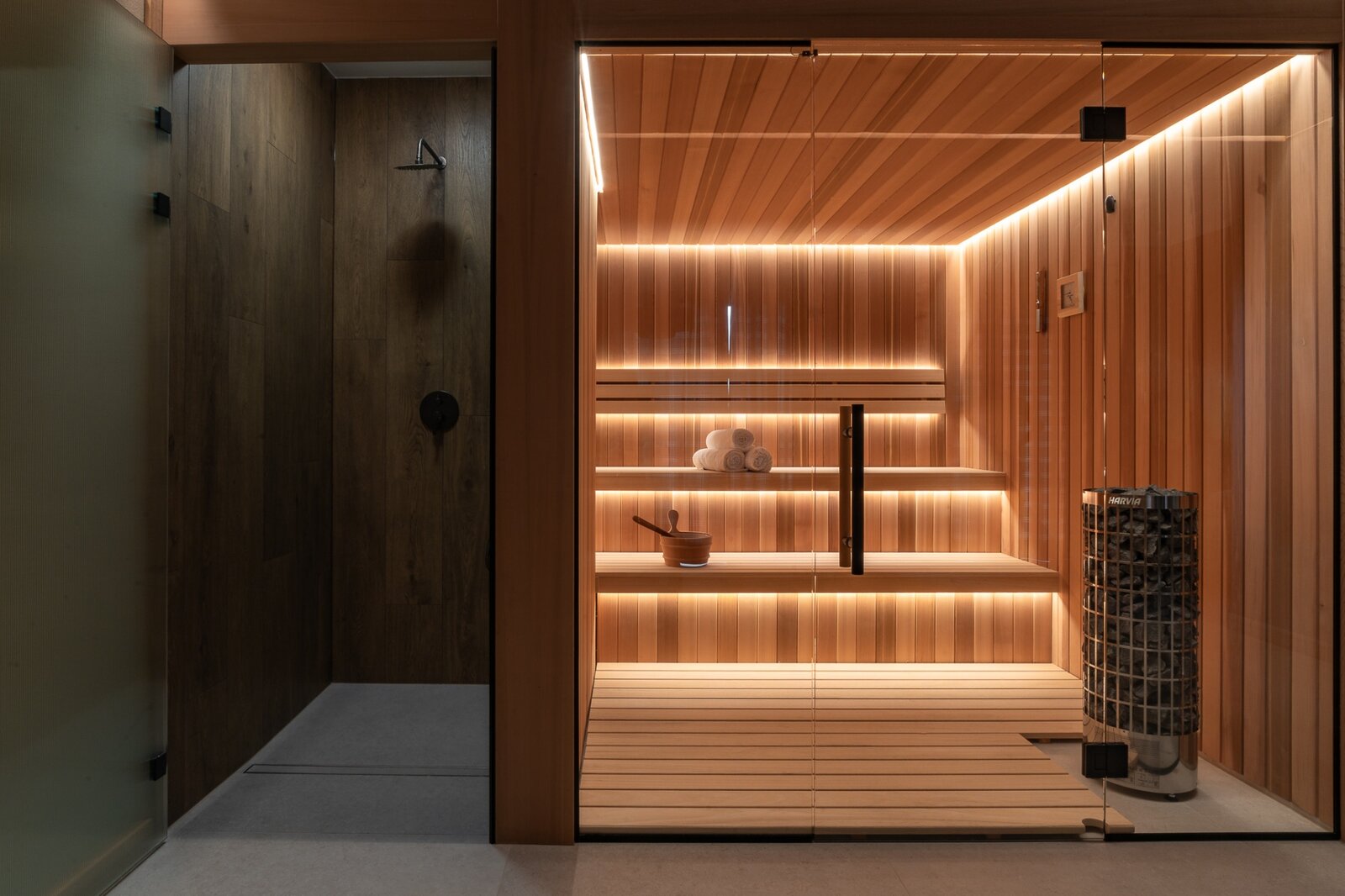 Prywatna sauna z prysznicem
